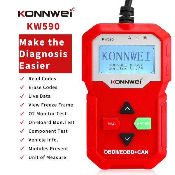 0.77W OBD2 Automative Diagnostic Tool KONNWEI KW590