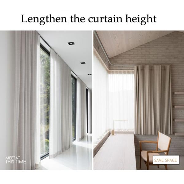 60MM Double Smart Curtain Track System Ceiling