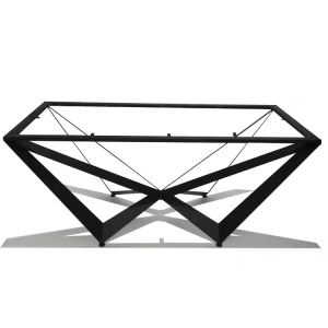 ceramic Metal Cross Leg Dining Table , Rectangle Cross Extension Table
