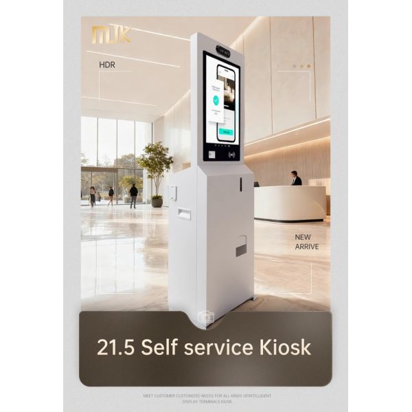 MJK 21.5" Capacitive Windows Touch Screen SDK Enabled Android/Linux Self Service Indoor Hotel Booking Payment Kiosk Facial