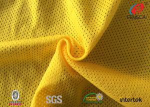 China 7*1 54D FDY SHINY Polyester Micro Mesh Fabric , Yellow Swimsuit Mesh Fabric on sale