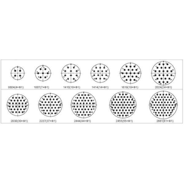 Y27A Series Push-Pull Circular Electrical Connectors Y27A-2661ZJ4B1M 61Pin Socket Connector
