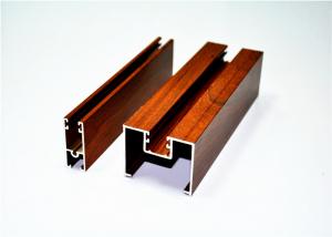 China Custom Wood Grain Aluminium Door And Window Profiles Supporting Powder Coating / Polishing on sale