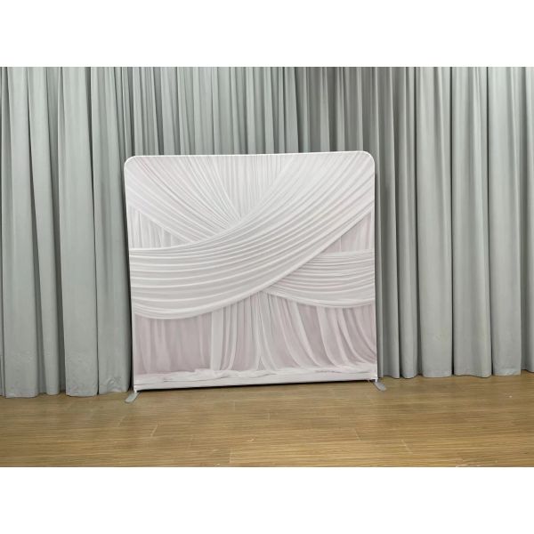 8x8ft Pillowcase Backdrop Pink CurtainsPrint Wrinkle Resistant Stretch Fabric for Event Exhibitors and Trade Shows