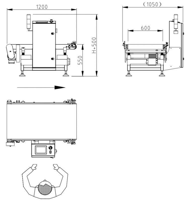 50kg Packaging Inspection Equipment In Line Intermediate Checkweigher Conveyor