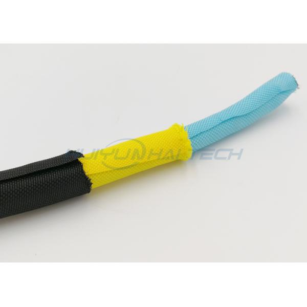 Custom Pet Self Wrapping Split Braided Sleeving Flame Retardant For Wire Harness