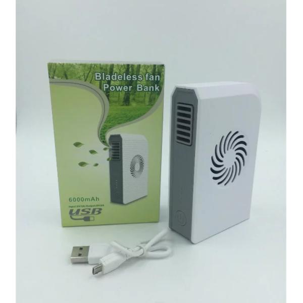 Mini Portable USB 6000mAh Mobile Power Bank Plus Small Fan without Leaf