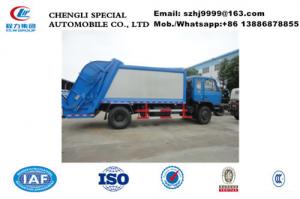 China Factory selling best price Dongfeng 153 6 wheels 190hp diesel 12m3 compact garbage trucks refuse rubbish trash truck on sale