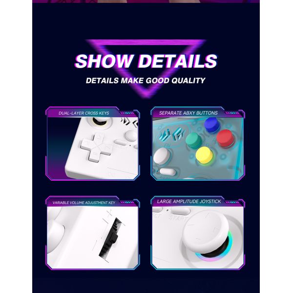 XF40V Retro Handheld Game Console Linux 4.0'' IPS Screen Supports WiFi