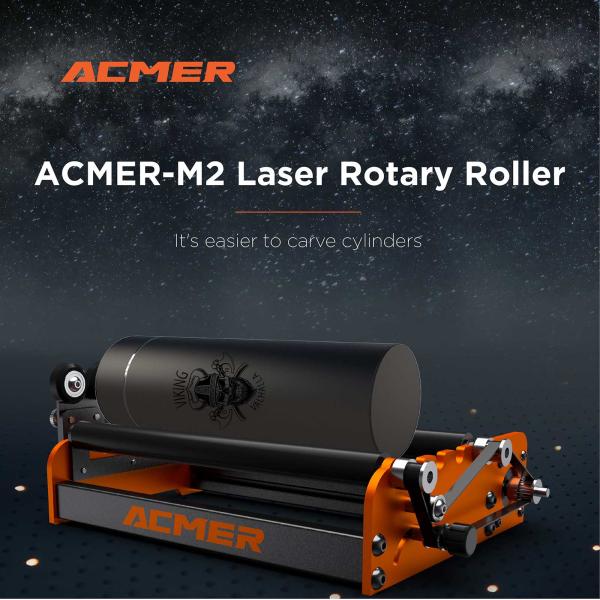 ACMER M2 Laser Rotary Roller Supports Engraving Cylindrical Objects Glass Bottles Stemmed Glasses