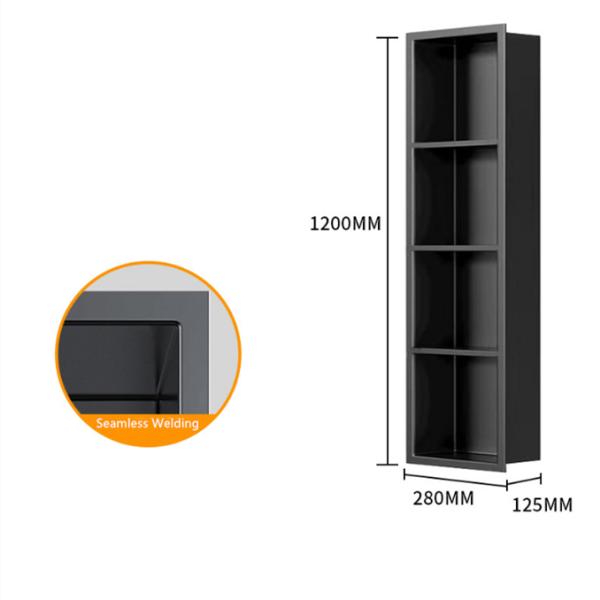 Classic Gold Bathroom Niche with LED Light and Double Shelf Antibacterial Function