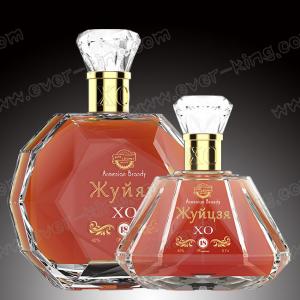 China Luxury Crystal Brandy Glass Bottle 700Ml With Glass Cap on sale