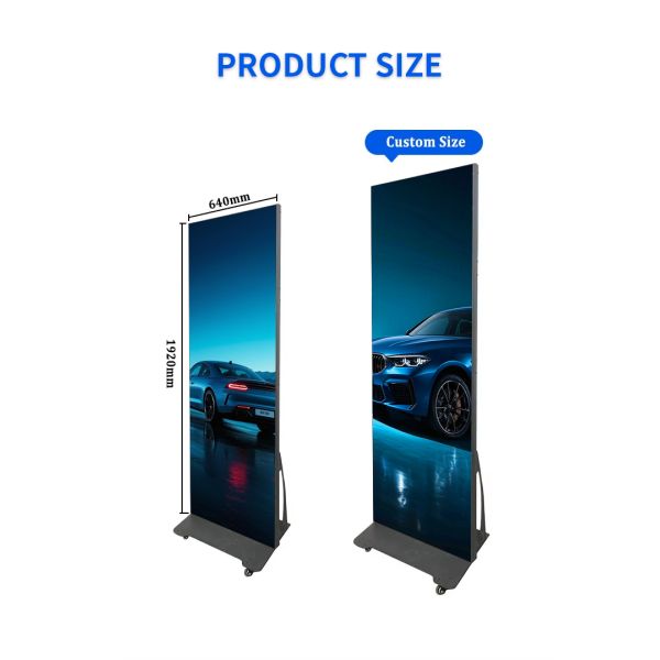 P2.5 Foldable LED Poster Display Portable Roll Up Video Screen Free Standing Advertising Signboard Kiosk for Events OEM