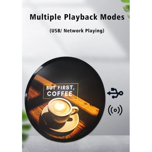 Creative Round LCD Display Circular Advertising Player Android WiFi Wall Mounted Digital Signage for Luxury Retail