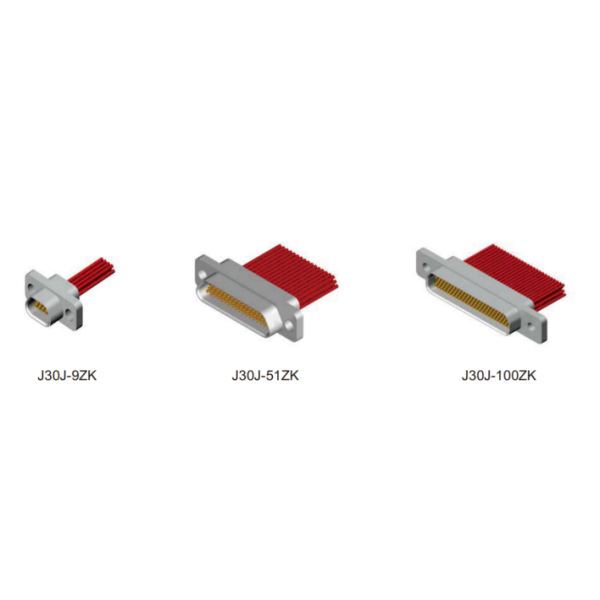 J30J-51ZKL-A3 51-Pin Aerospace Electrical Connector with External Cable Clamp for High Reliability Aviation Applications