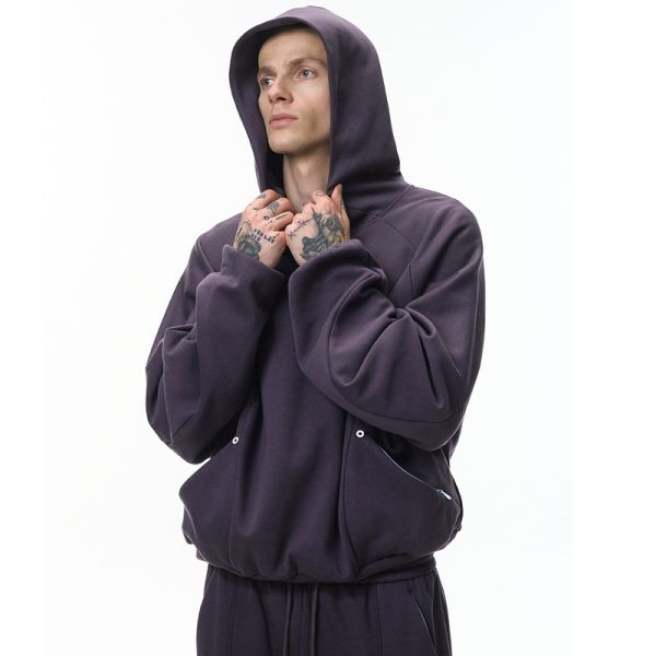 Winter Men's Unisex Hooded Sweater Pants Set 3D Pattern Heat-Transfer Printing Breathable 340g Knitted Flannel Fabric