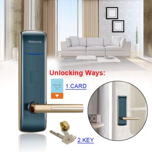 China 3 Colors Optional Keyless Hotel Smart Door Locks with Swipe Card on sale
