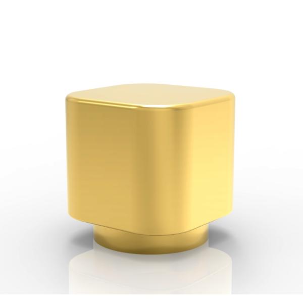 Design Customized Gold Color Zamak Perfume Bottle Caps For Fea15 neck