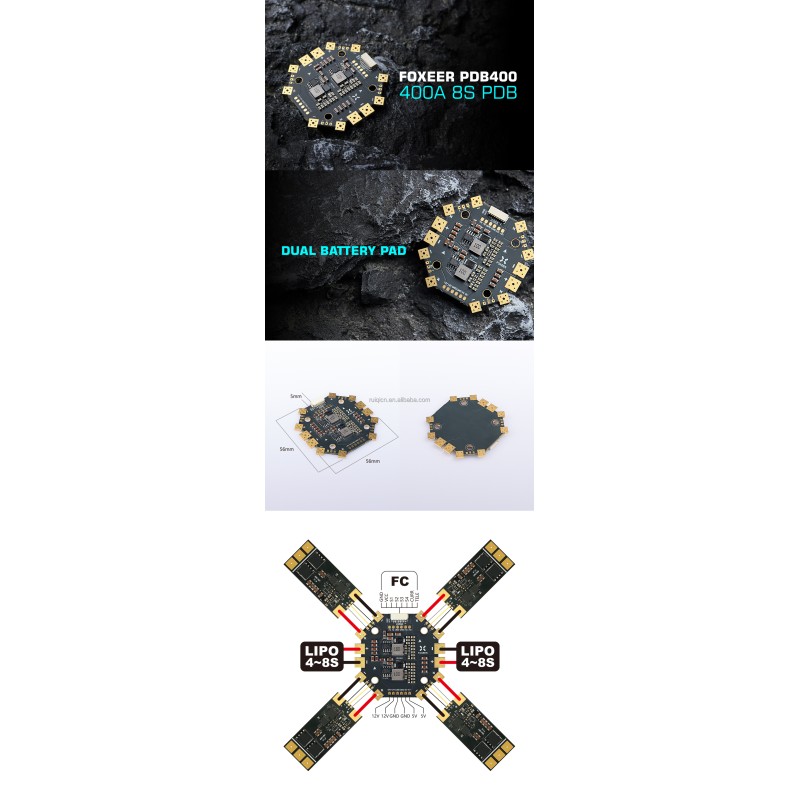 Wholesale Price Foxeer PDB400 8S A For Flight Controller Stack RC FPV Racing Drone
