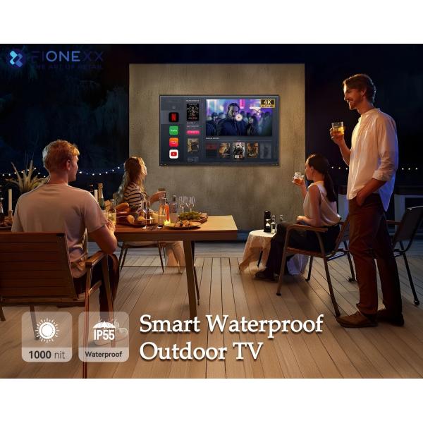 Full Sun Waterproof QLED TV 4k Television HD All Metal Housing IP65 Outdoor TV