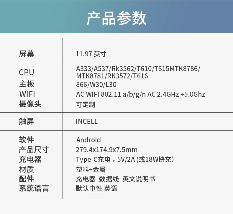 Kinstone 11.97 inch Android Tablet PC