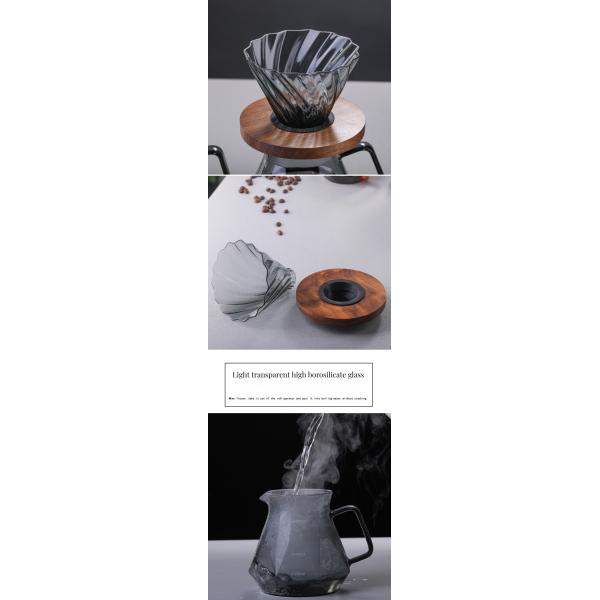 Office Drinkware Type Coffee Tea Sets Durable Transparent Borosilicate Glass Dripper