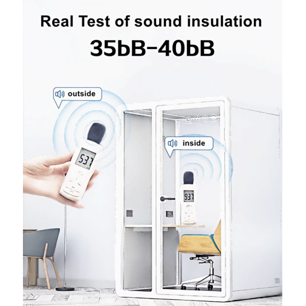 Modern Single Person Pod White Soundproof Work Booth Extendable For Exam Prep And Creative Work