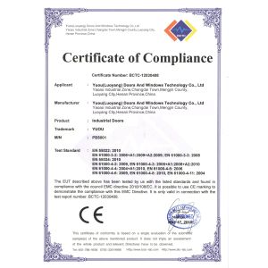 YUOU(LUOYANG) DOORS AND WINDOWS TECHNOLOGY CO., LTD. Certifications