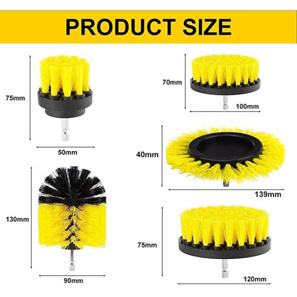 Drill Brush Attachment Cleaning Brush Rim Brush Scrubber Cleaning Brush Kit