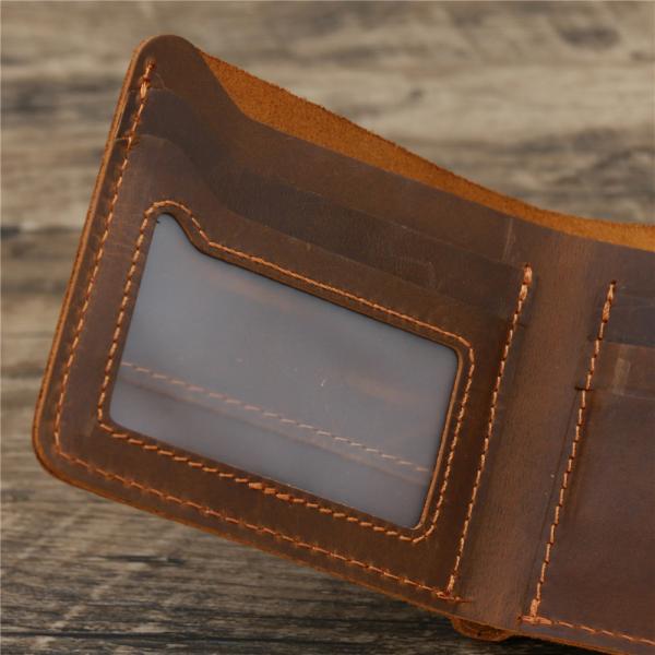 Creative Design Men's Genuine Leather Wallet with Multiple Card Slots and RFID Blocking