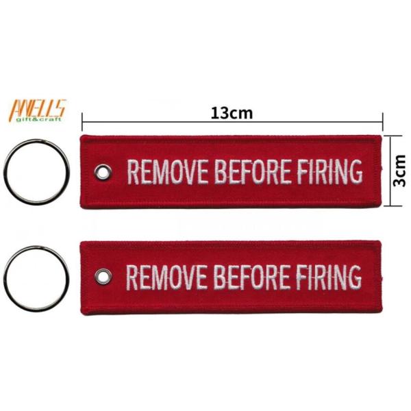 Flight Lanyard Polyester Thread Embroidered Keychain Tag