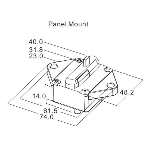 E9 Panel Mount Hi-Amp Circuit Breaker Manual Reset Waterproof Ignition Protected Switch