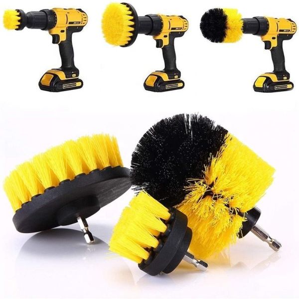 3pcs Power Scrubber Brush Sets Electric Drill Cleaning Brush Tool For Cordless Drill Attachment Kit Power Scrub Brush