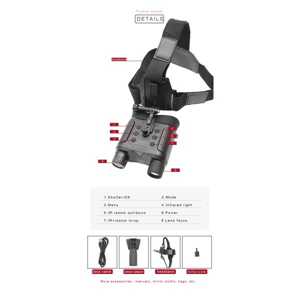 HD 12 Mega Pixels Digital Night Vision Camera Binocular Infrared Scope