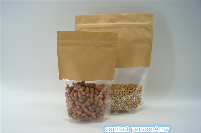 Kraft Paper Resealable k Stand Up Pouches / Food Packaging Pouches
