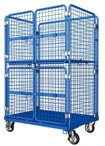 China Logistics Laundry Rolling Container Cart Metal Steel With Door Lock on sale