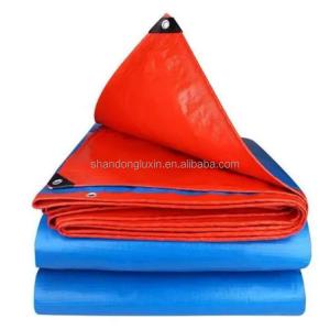 China Customized Color Woven PE Plastic Tarpaulin Sheet for Blue Orange Tarpaulin Fabric UV on sale
