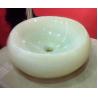 White Jade Countertop Sink Basin Onyx Bathroom Vessel Sink Cream Jade Onyx Washing Basin for sale