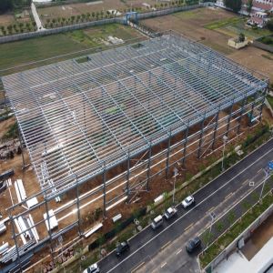 Galvanized Q345 Prefab Steel Warehouse with 50-Year Lifespan