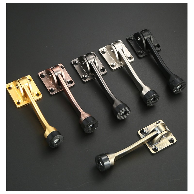 Modern No-Drill Movable Square Door Stopper Easy Installation Anti-Collision Device Stainless Steel Zinc Alloy for Bedroom