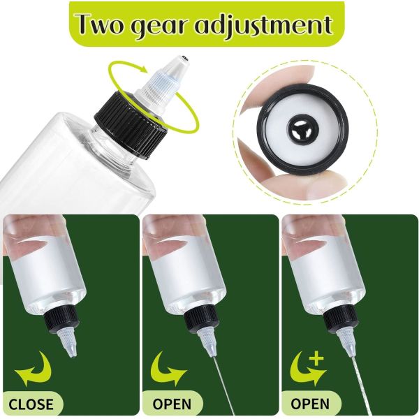 8oz Plastic Squeezing Bottles, Clear Oil Dispenser Dropper Bottle Applicator With Twist Top Cap