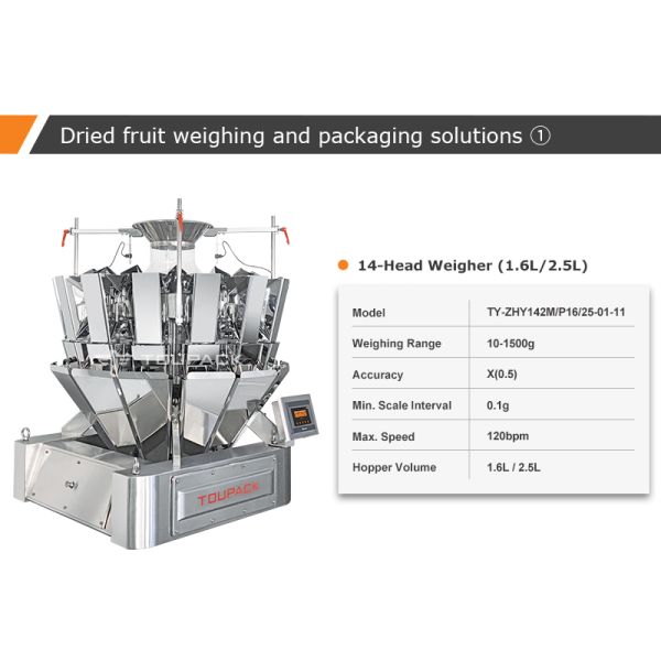 14 Head Automatic Weighing Packing Machine 220V for Food Granules
