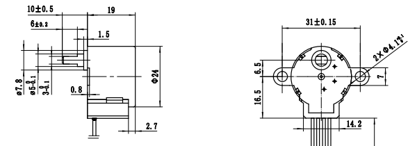 5V Reduction Stepper Motor Geared Reducer 4 Phase Stepper Motor 24mm Low Noise For Desk Fan