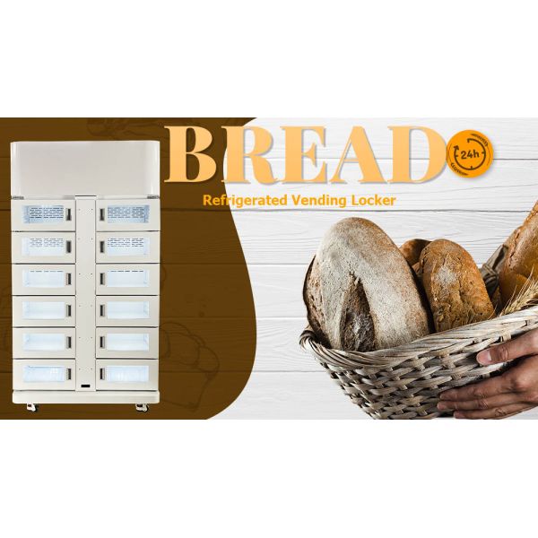 Bread Vending Machine Custom Locker Refrigerated With Smart System And Card Reader