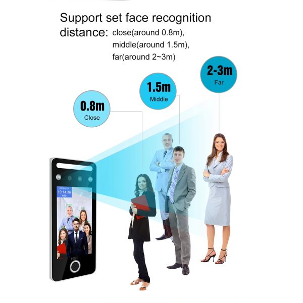 5 Inch Cloud WiFi Network Biometric Scanner Face Recognition Motion Detection ODM Logo Time Attendance System