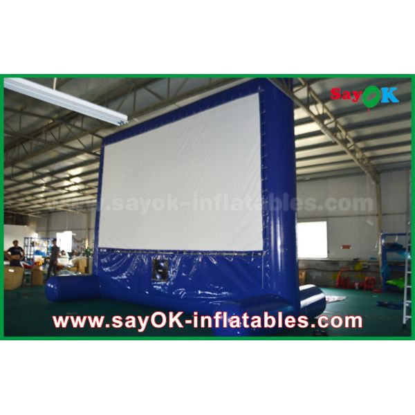 Large Inflatable Movie Screen Blue Inflatable Outdoor Movie Screen Customized For Advertising / Party / Event