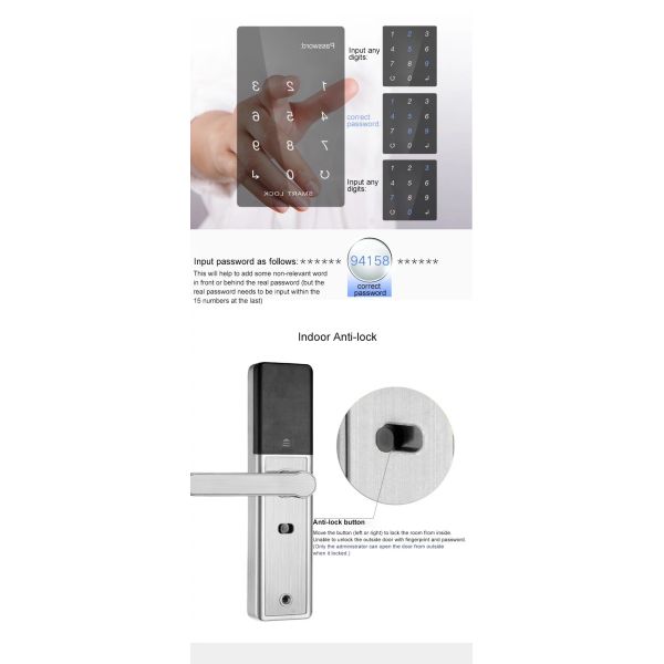 Home Proximity Password Fingerprint Smart Bedroom Door Lock