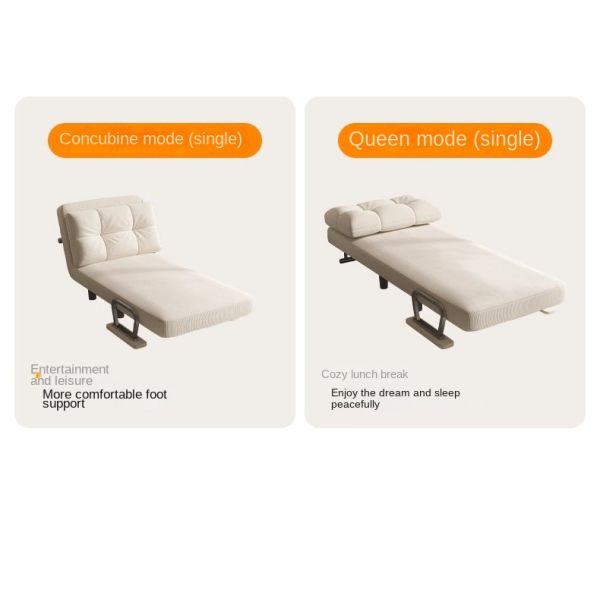 Vintage Multi-functional Foldable and Extendable Sofa Bed Three Modes Leisure Sofa Chair Single Cloud Sofa Bed for Living Room