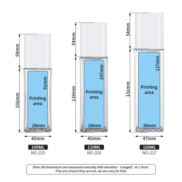 Empty 100ml Plastic Empty Spray Bottles Screen Printing ODM Available