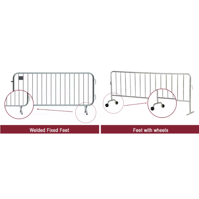 Galvanized Mobile Metal Pedestrian Barriers Crowd Control Event Barriers For Safety